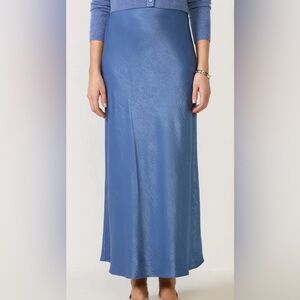 Favorite Daughter Favorite Skirt in River Blue Satin Maxi Skirt Size SMALL
